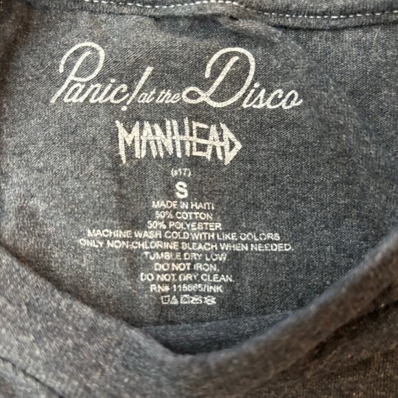 Manhead Panic At The Disco Size Sm Men or Women Short Sleeve Band T-Shirt - Picture 3 of 5
